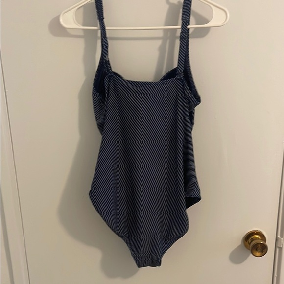 Nip Tuck Blue One Piece Swimsuit with Sweetheart Neckline and Ruching - Picture 3 of 3